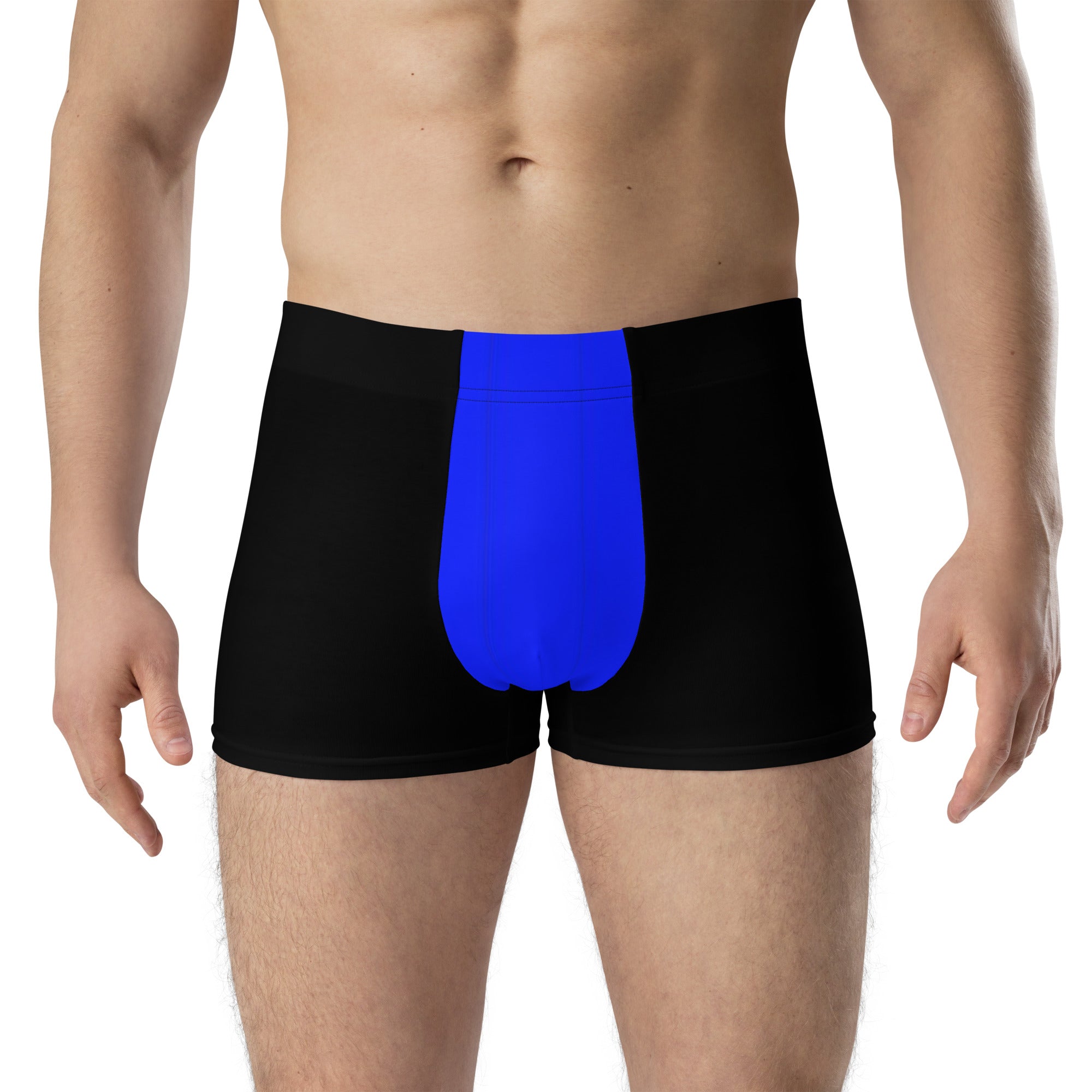 Thin Blue Line Back the Blue Boxer Briefs - Black with Blue Crotch