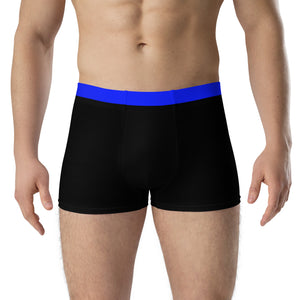 Thin Blue Line Boxer Briefs - Black with BACKTHEBLUESTORE.COM Waistband