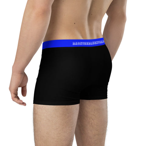 Thin Blue Line Boxer Briefs - Black with BACKTHEBLUESTORE.COM Waistband