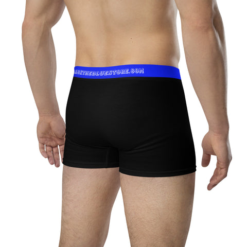 Thin Blue Line Boxer Briefs - Black with BACKTHEBLUESTORE.COM Waistband