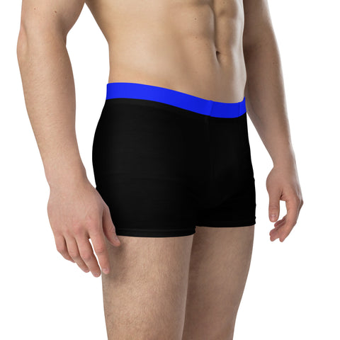 Thin Blue Line Boxer Briefs - Black with BACKTHEBLUESTORE.COM Waistband