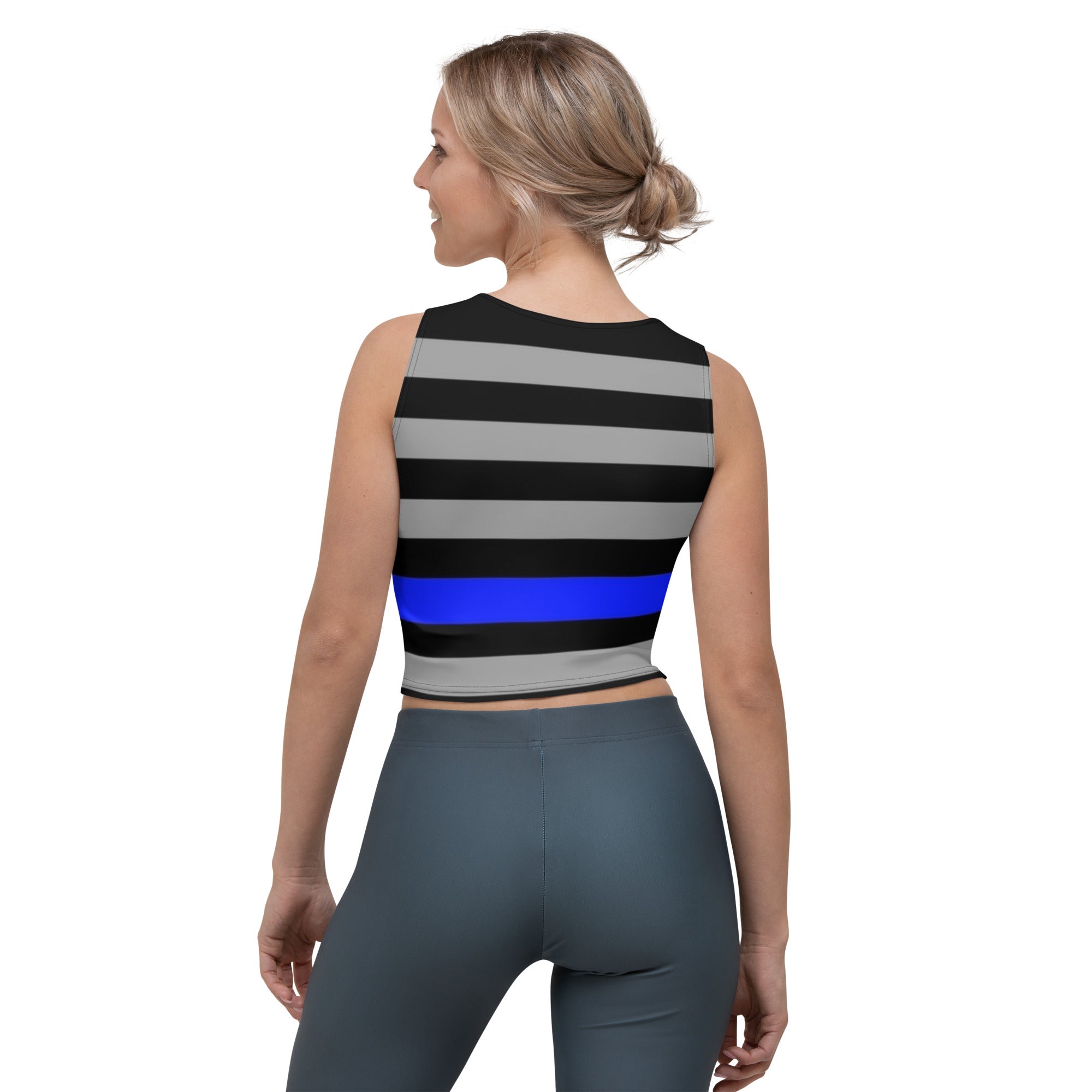 Supportive & Stylish Thin Blue Line Crop Top | Back The Blue Store