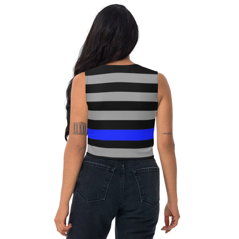 Supportive & Stylish Thin Blue Line Crop Top | Back The Blue Store