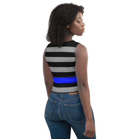 Supportive & Stylish Thin Blue Line Crop Top | Back The Blue Store