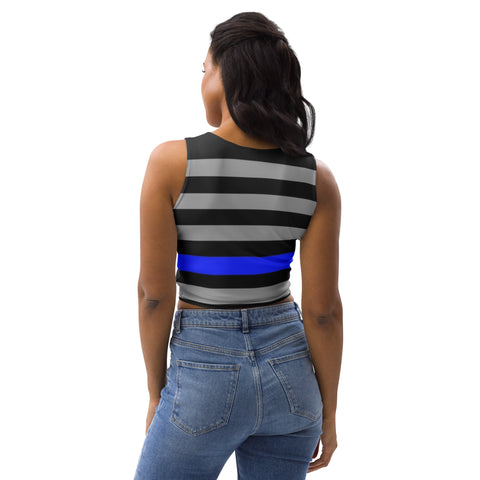 Supportive & Stylish Thin Blue Line Crop Top | Back The Blue Store