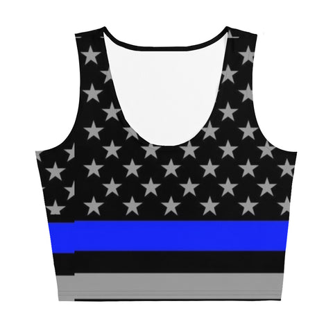 Supportive & Stylish Thin Blue Line Crop Top | Back The Blue Store