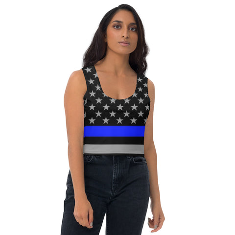 Supportive & Stylish Thin Blue Line Crop Top | Back The Blue Store