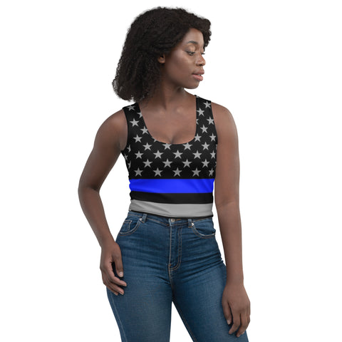 Supportive & Stylish Thin Blue Line Crop Top | Back The Blue Store