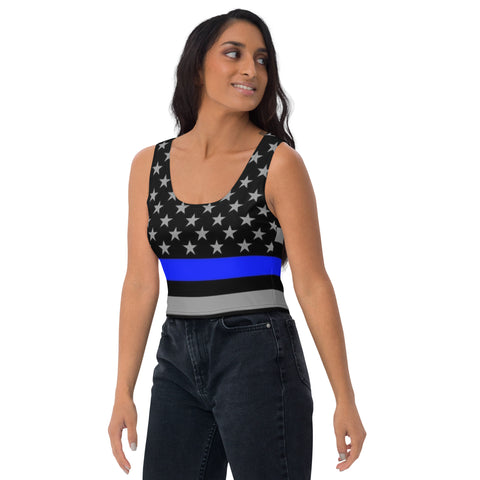 Supportive & Stylish Thin Blue Line Crop Top | Back The Blue Store