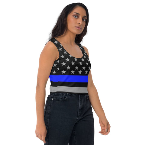 Supportive & Stylish Thin Blue Line Crop Top | Back The Blue Store