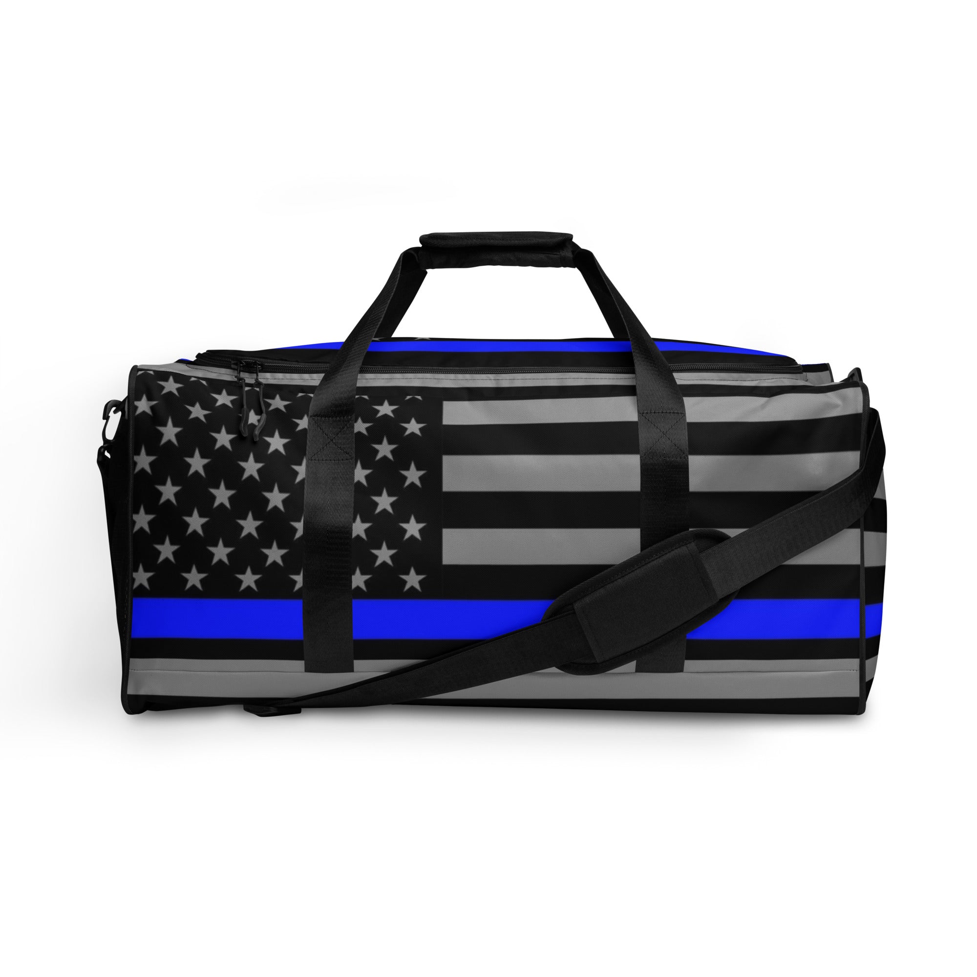 Thin Blue Line Flag Printed Duffle Bag - Patriotic Travel Gear