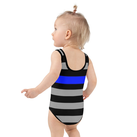 Thin Blue Line Flag Kid's One-Piece Swim Suit