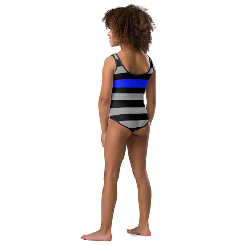 Thin Blue Line Flag Kid's One-Piece Swim Suit