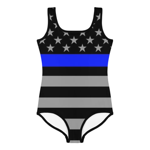 Thin Blue Line Flag Kid's One-Piece Swim Suit