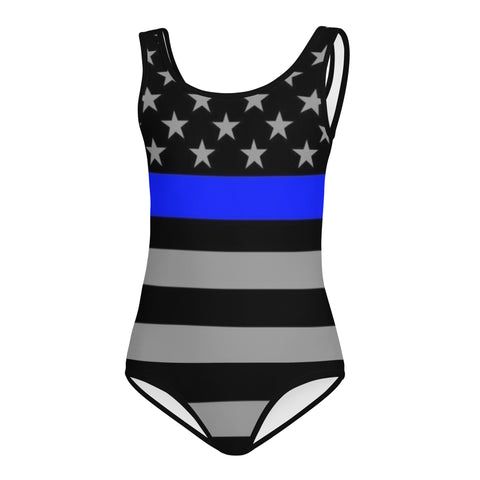 Thin Blue Line Flag Kid's One-Piece Swim Suit