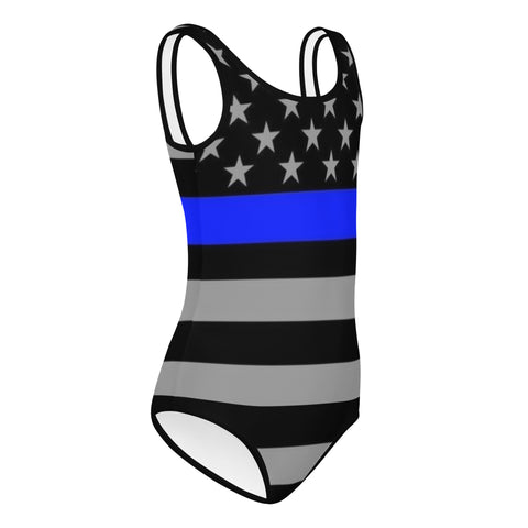 Thin Blue Line Flag Kid's One-Piece Swim Suit