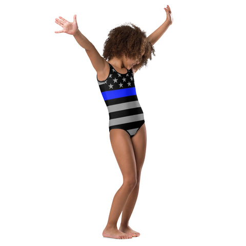 Thin Blue Line Flag Kid's One-Piece Swim Suit