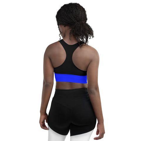 Thin Blue Line High Performance Longline Sports Bra | Back The Blue Store