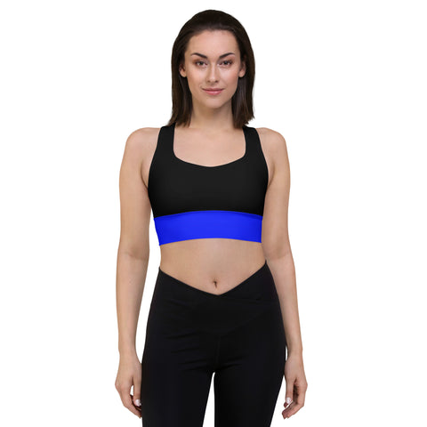 Thin Blue Line High Performance Longline Sports Bra | Back The Blue Store