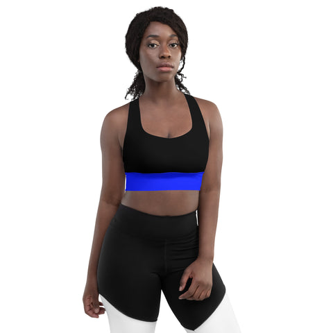 Thin Blue Line High Performance Longline Sports Bra | Back The Blue Store