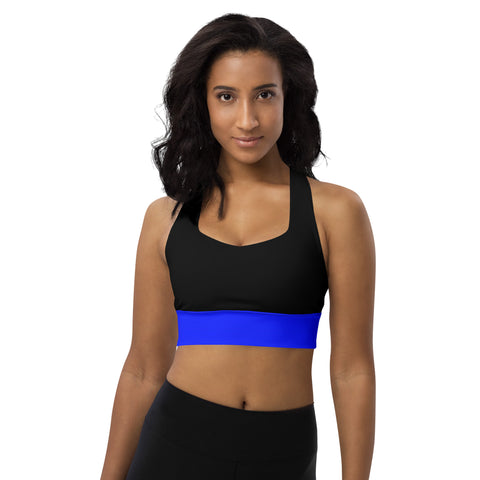 Thin Blue Line High Performance Longline Sports Bra | Back The Blue Store