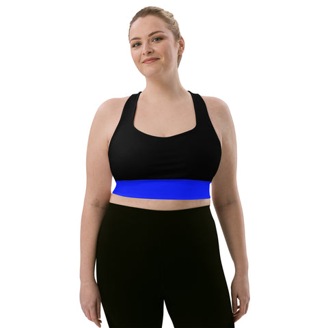 Thin Blue Line High Performance Longline Sports Bra | Back The Blue Store