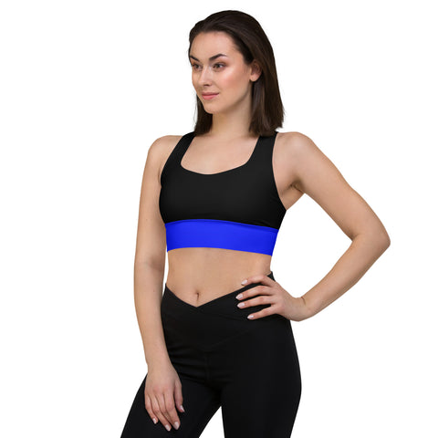 Thin Blue Line High Performance Longline Sports Bra | Back The Blue Store