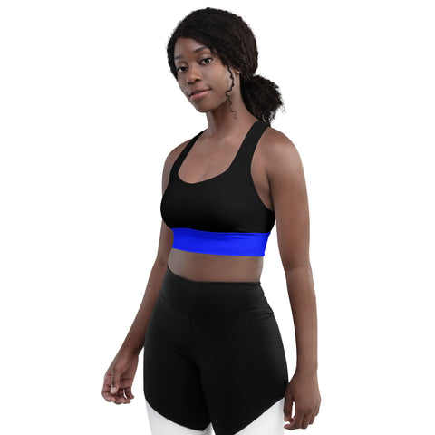 Thin Blue Line High Performance Longline Sports Bra | Back The Blue Store