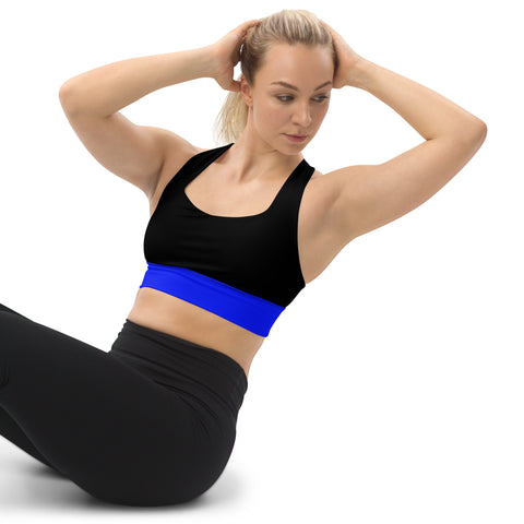 Thin Blue Line High Performance Longline Sports Bra | Back The Blue Store