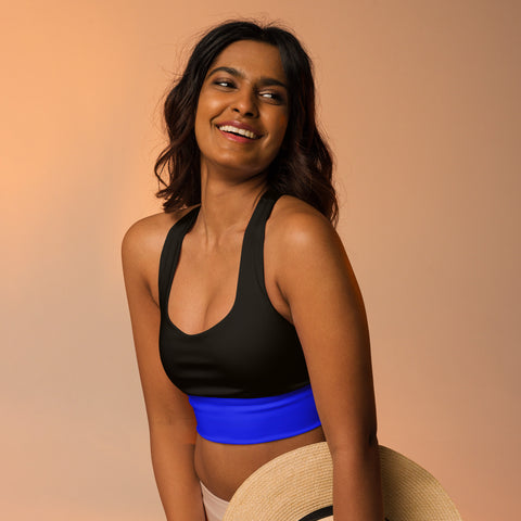 Thin Blue Line High Performance Longline Sports Bra | Back The Blue Store