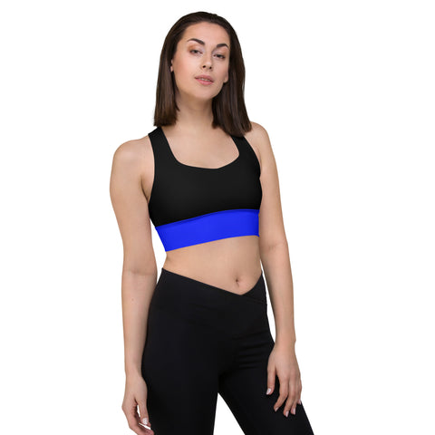 Thin Blue Line High Performance Longline Sports Bra | Back The Blue Store