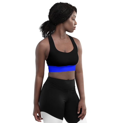 Thin Blue Line High Performance Longline Sports Bra | Back The Blue Store