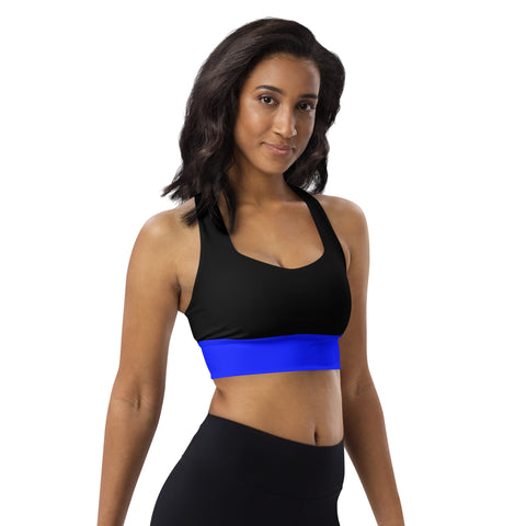 Thin Blue Line High Performance Longline Sports Bra | Back The Blue Store