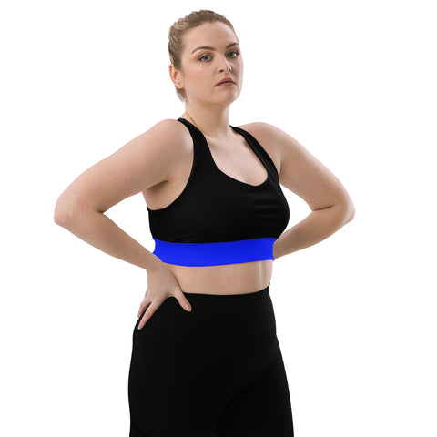 Thin Blue Line High Performance Longline Sports Bra | Back The Blue Store