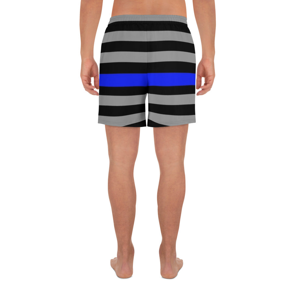 Embrace Unity with These Thin Blue Line Flag Athletic Long Shorts - Show Your Support!