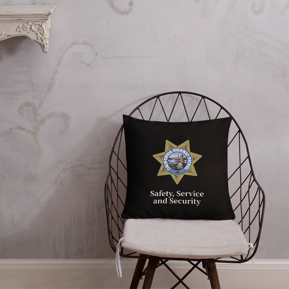 California Highway Patrol Badge Pillow - Three Sizes Available