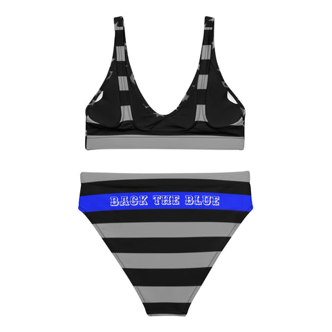 Thin Blue Line Recycled High-Waisted Bikini - Show Your Support