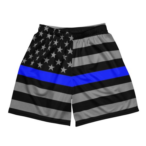 Thin Blue Line Unisex Mesh Shorts for Active & Casual Wear | Back The Blue Store