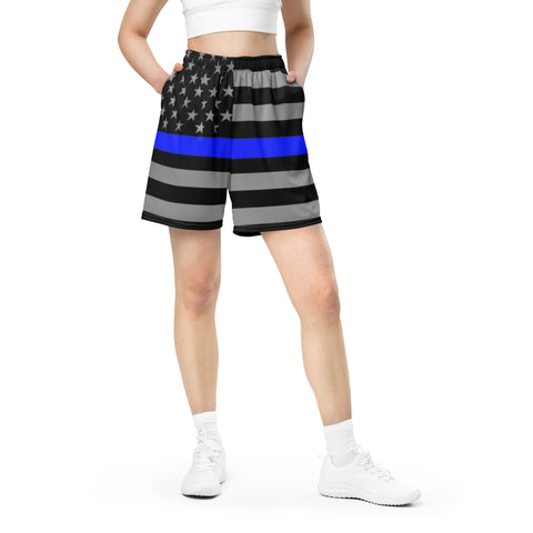 Thin Blue Line Unisex Mesh Shorts for Active & Casual Wear | Back The Blue Store