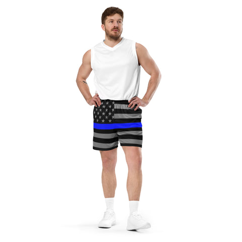 Thin Blue Line Unisex Mesh Shorts for Active & Casual Wear | Back The Blue Store