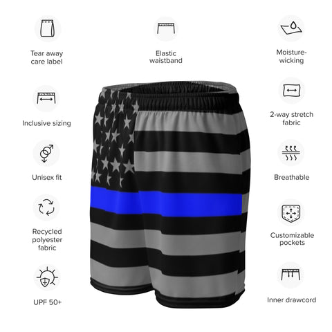 Thin Blue Line Unisex Mesh Shorts for Active & Casual Wear | Back The Blue Store