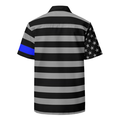 Elevate Your Wardrobe with Our Subdued Thin Blue Line Unisex Button-Up Shirt