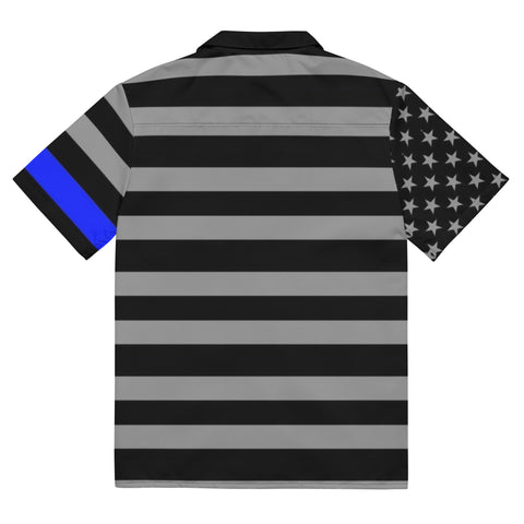 Elevate Your Wardrobe with Our Subdued Thin Blue Line Unisex Button-Up Shirt