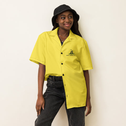 Unleash Your Patriotism with the Yellow Gadsden Flag Button-Up Shirt