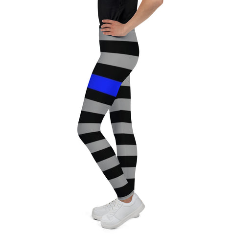 Stylish Youth Thin Blue Line Leggings - Kids' Pants That Are A Tribute To Law Enforcement