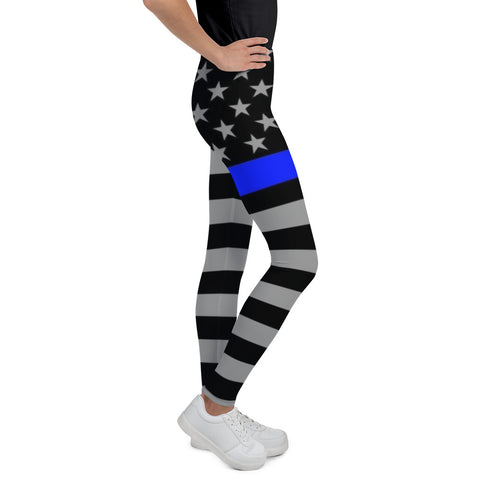 Stylish Youth Thin Blue Line Leggings - Kids' Pants That Are A Tribute To Law Enforcement