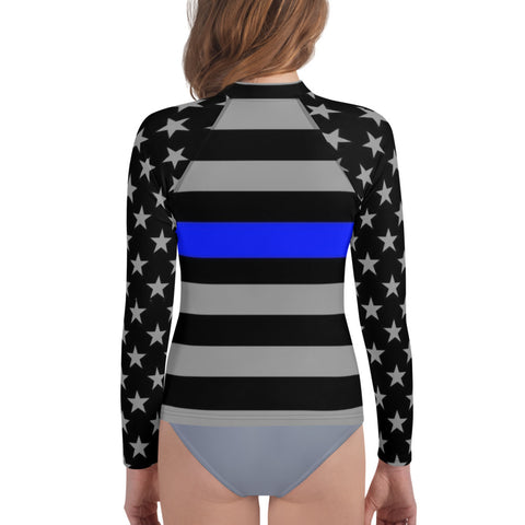 Introducing the Thin Blue Line Youth Long Sleeved Rash Guard