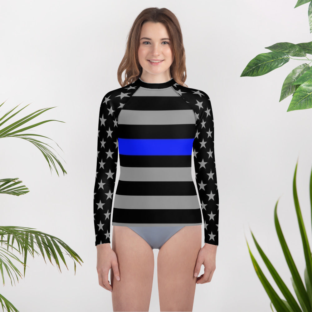 Introducing the Thin Blue Line Youth Long Sleeved Rash Guard