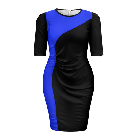 Black and Blue Thin Blue Line Womens Dress Law Enforcement Gift