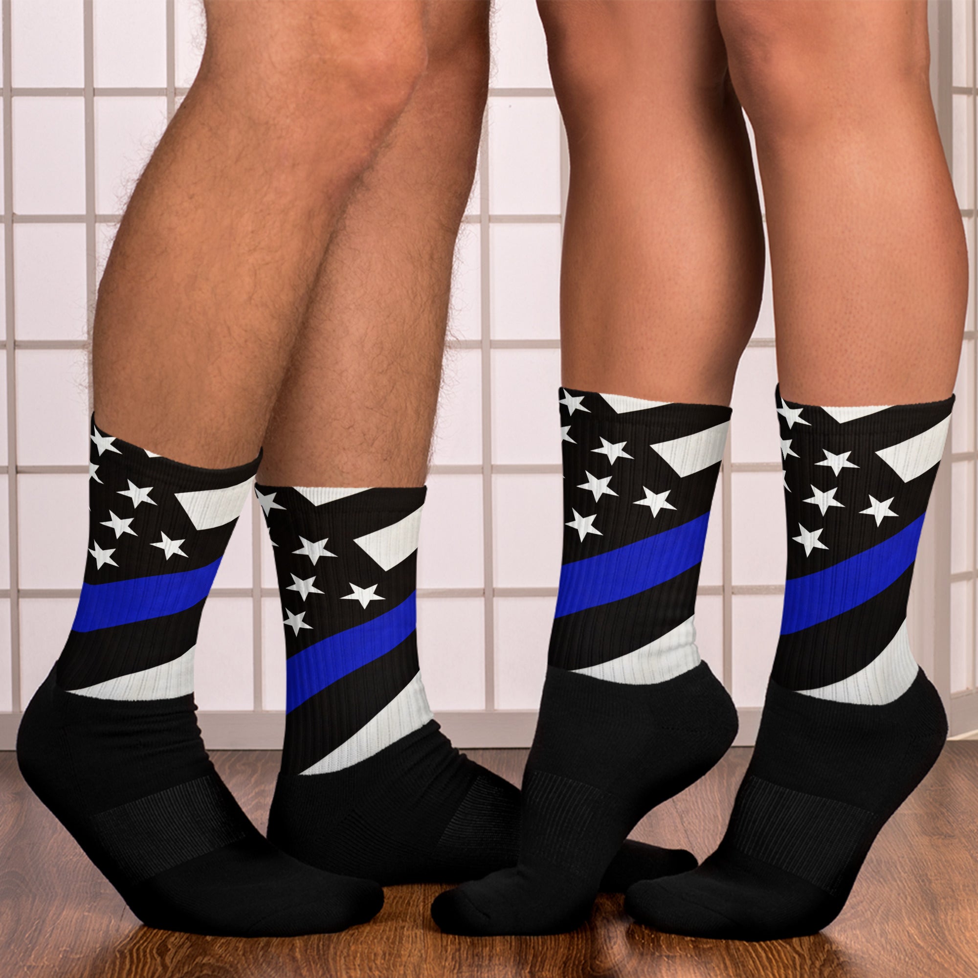 Thin Blue Line Flag Comfortable Socks (Style-1)